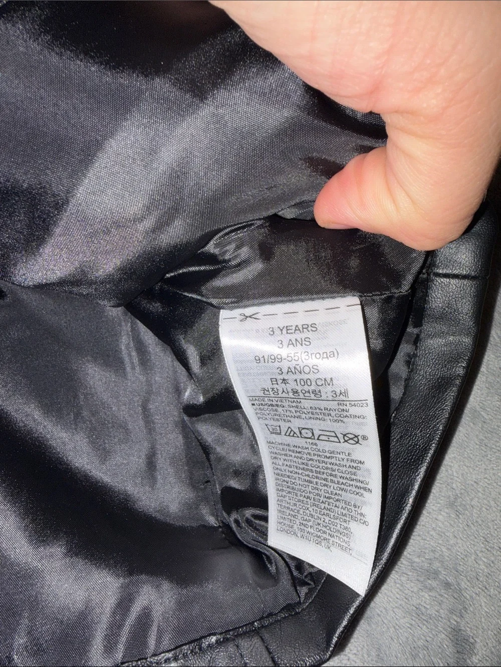 Baby GAP Toddler Girl Black Faux Leather Moto Jacket